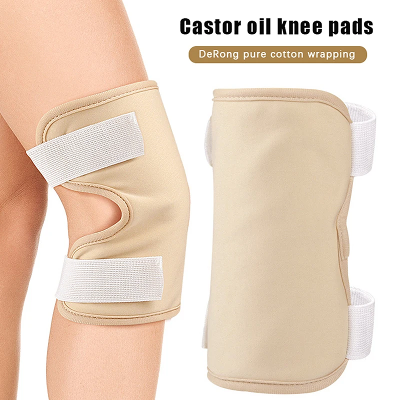 Reusable Castor Oil Pack Knee Elbow Joints Castor Oil Compress Pads Wraps Adjustable Pad Self Conditioning Aid Muscles Care