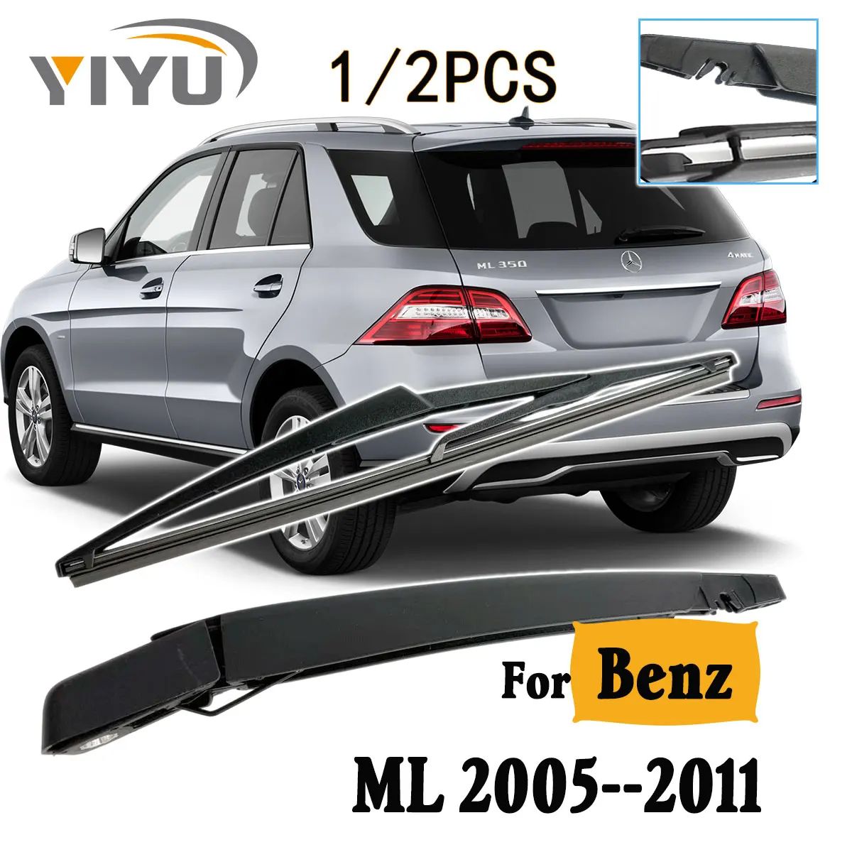 

1/2 шт., щетка заднего стеклоочистителя, рычаг стеклоочистителя, лобовое стекло, чистая задняя дверь, окно, автомобильная щетка от дождя для Benz ML 2005--2011