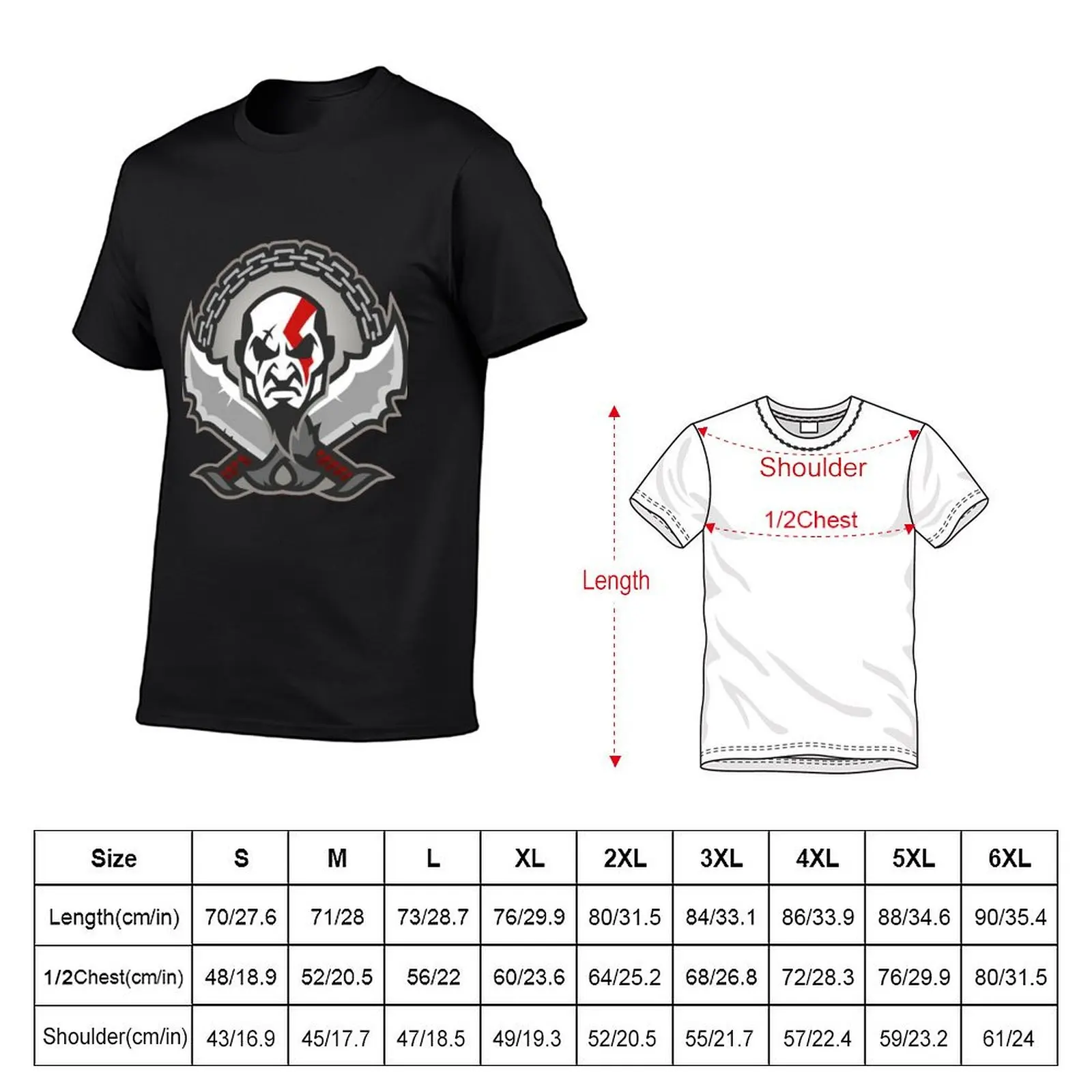 Kratos T-Shirt man clothes customizeds graphic tee shirt mens vintage t shirts