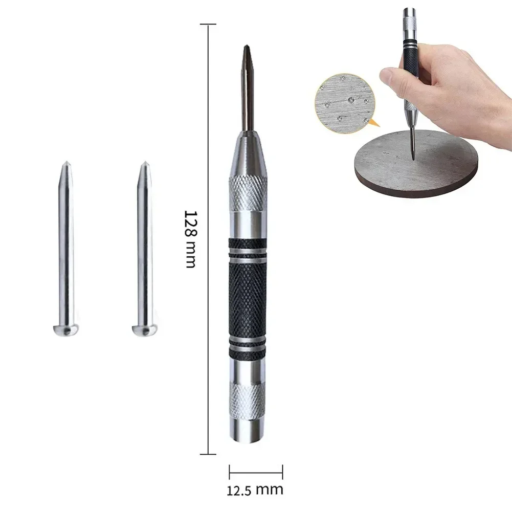 Imagem -04 - Punção Central Automática Pino Central Automático Mola Carregada Marca Central Marcador Ajustável Ferramenta para Trabalhar Madeira Broca