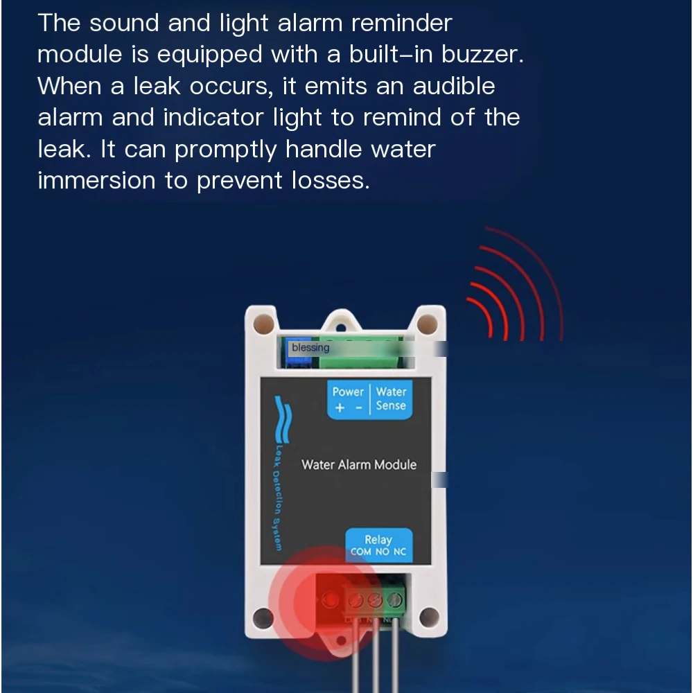 Imagem -03 - Conjunto de Módulo de Vazamento de Água 12vdc com Válvula de Corte de Cabo de 1200m Saída de Relé nc sem para Sistema de Alarme Gsm Sensor de Vazamento de Água 1