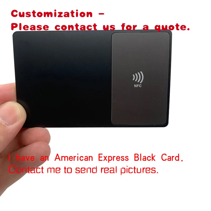 

custom.13.56Mhz Black Matte Nfc Metal Card Laser Engraved Tap Phone Nfc Business Card Social Media