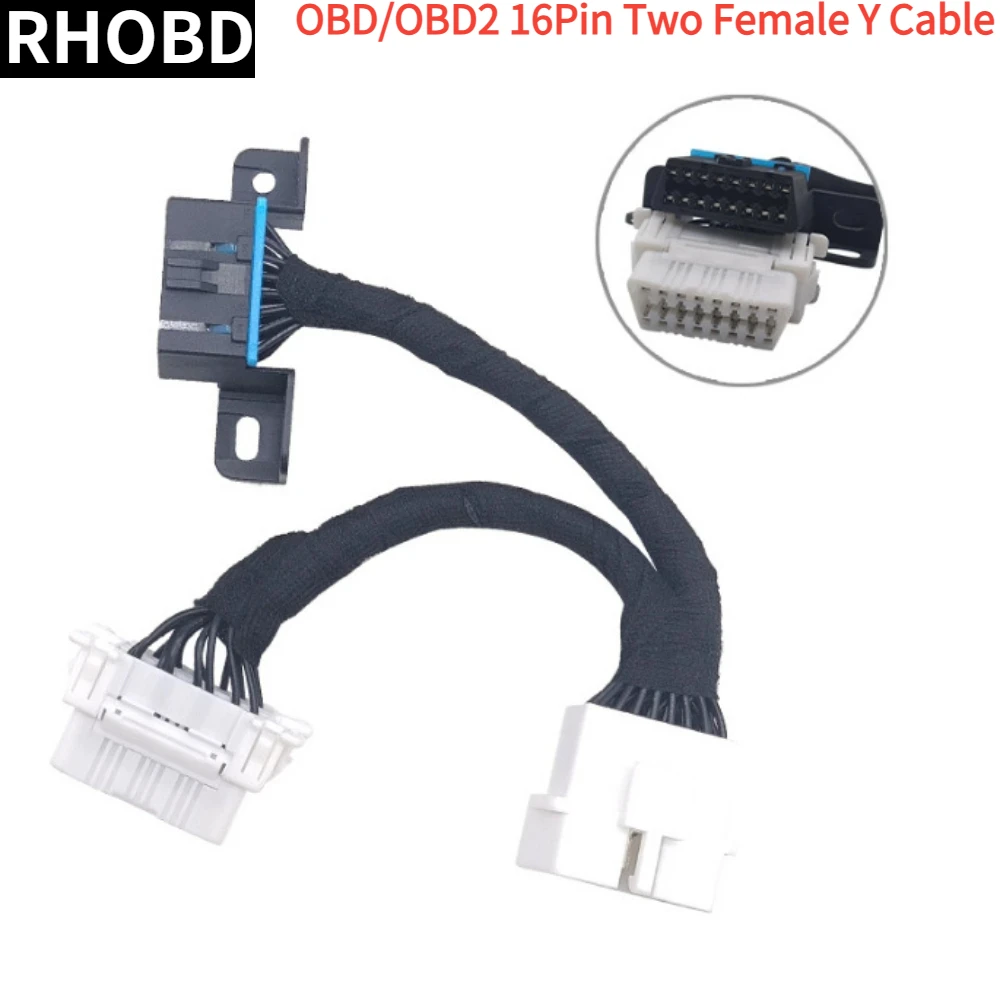 

NEW 16pin OBD2 Splitter Extension Cable one Male to Two Female Y Cable OBD splitter extension ToolElectronic Wire Connector Tool