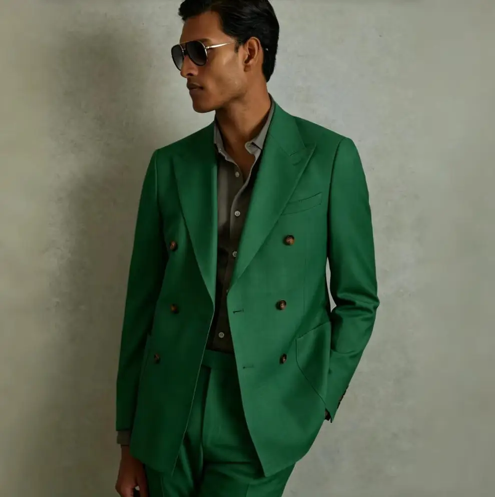 

Double Breasted Suits For Guest 2 Pieces Blazer Pants Set For Party Wedding Wedding Tuxedo Slim Fit Formal Prom Banquet 2026