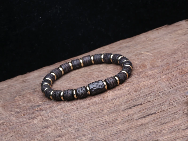 Ebenholz-Armband, 8 mm x 8 mm, Liebessymbol, Valentinstagsgeschenk, Paar-Versprechensarmband, Express Love – Detail 3