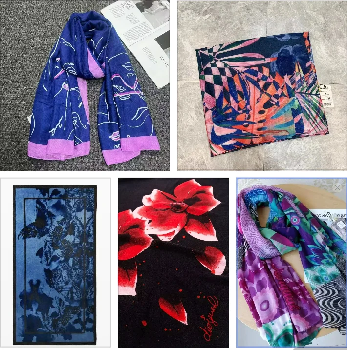 Foreign trade original single Spanish new summer print colorful bright sun protection shawl scarf