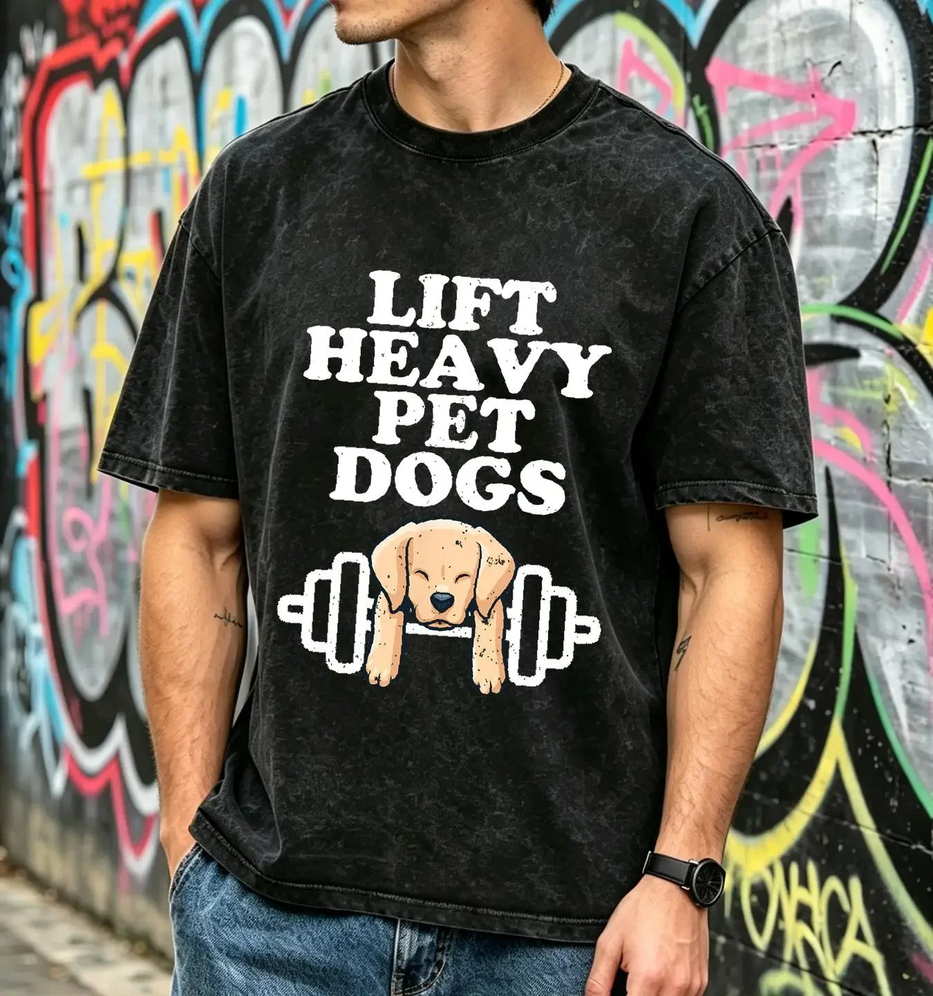 washed T Shirt Lift Heavy Pet Dogs Funny Quote Weight Lifting Training Size S 5XL vintage Washed fashion designer clothes