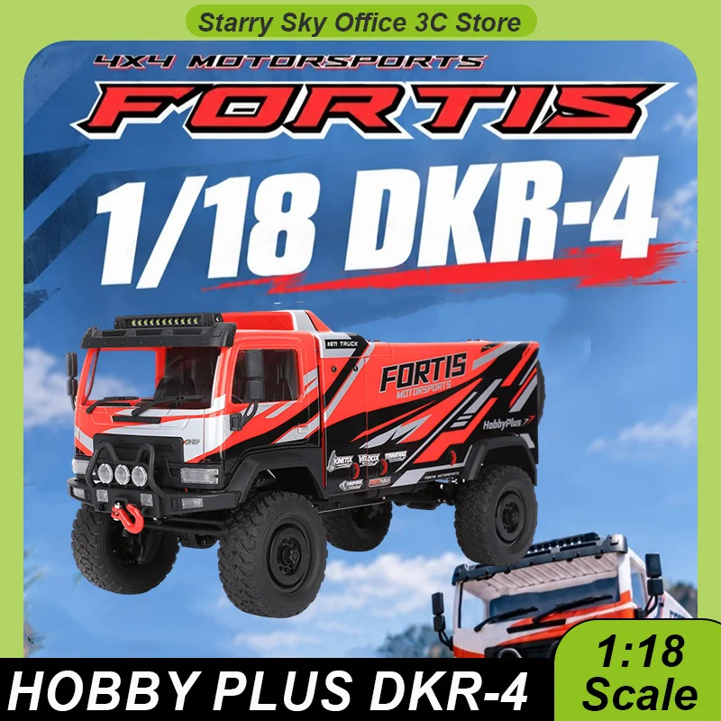 Hobby Plus 1/18 DKR4 Fortis Rally Truck Brushed Brushless RC Car 4WD Electric Remote Control Off Road Rock 2-Speed Transmission