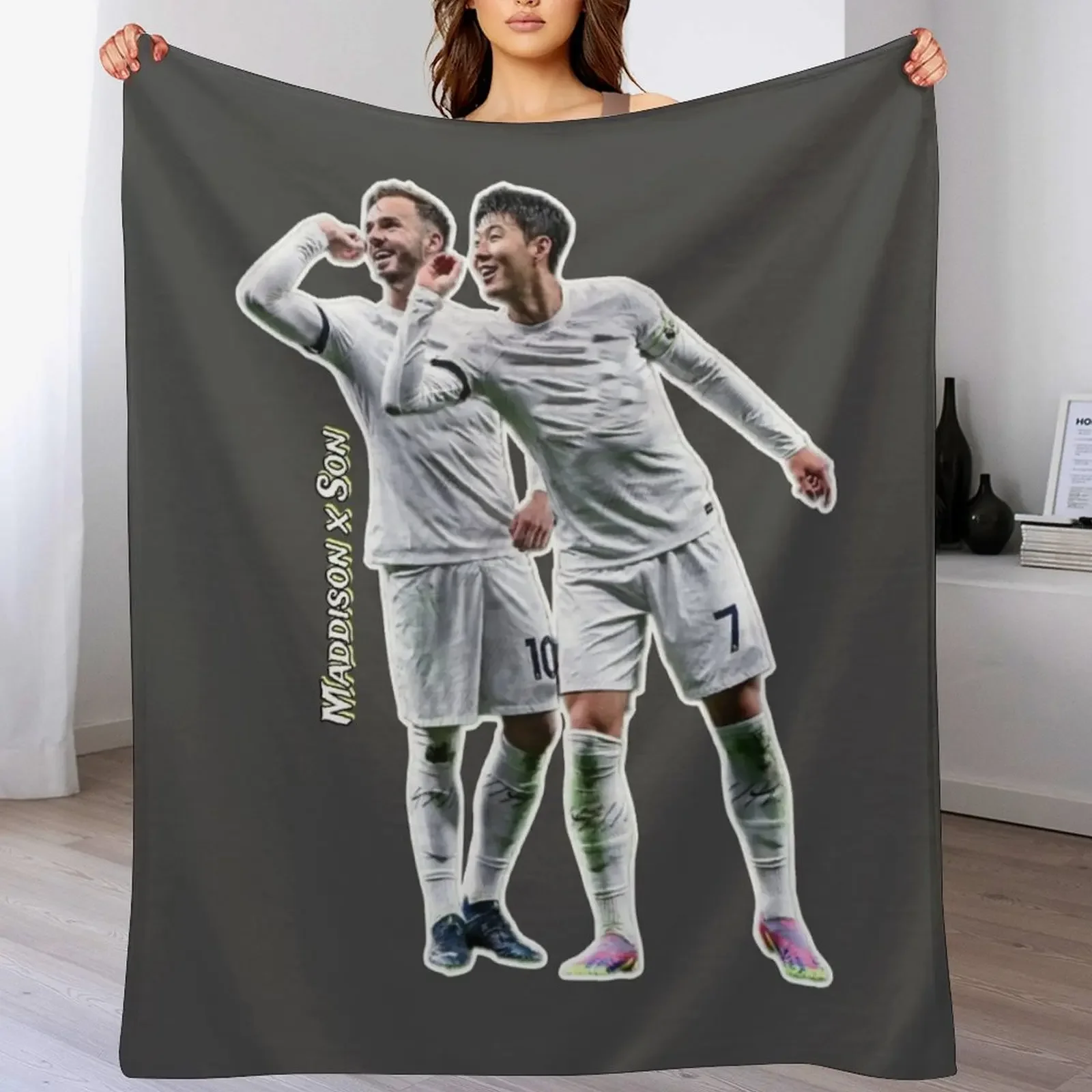 

Maddison x Son Spurs stars Throw Blanket Faux Fur Soft Warm Blanket for Bed