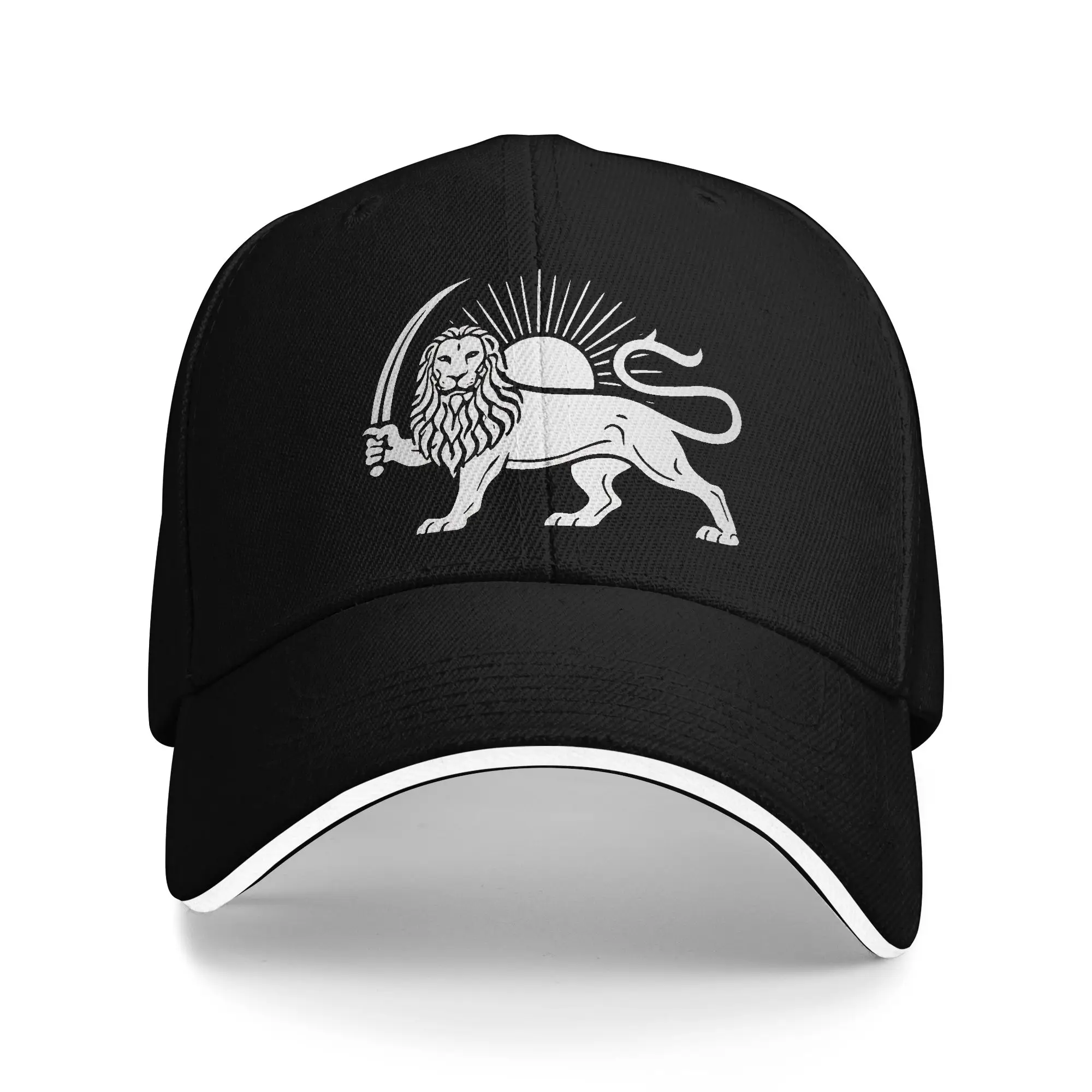 Iran Lion Javid Shah Long Live the Shah Sun Baseball Cap Summer Men  Print Hip Hop Hats Adjustable Classic Hunting Snapback Cap