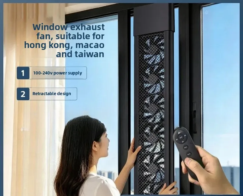 for No Punching Window Exhaust Fan Bathroom Bedroom Ventilation Strong Smoke Removal