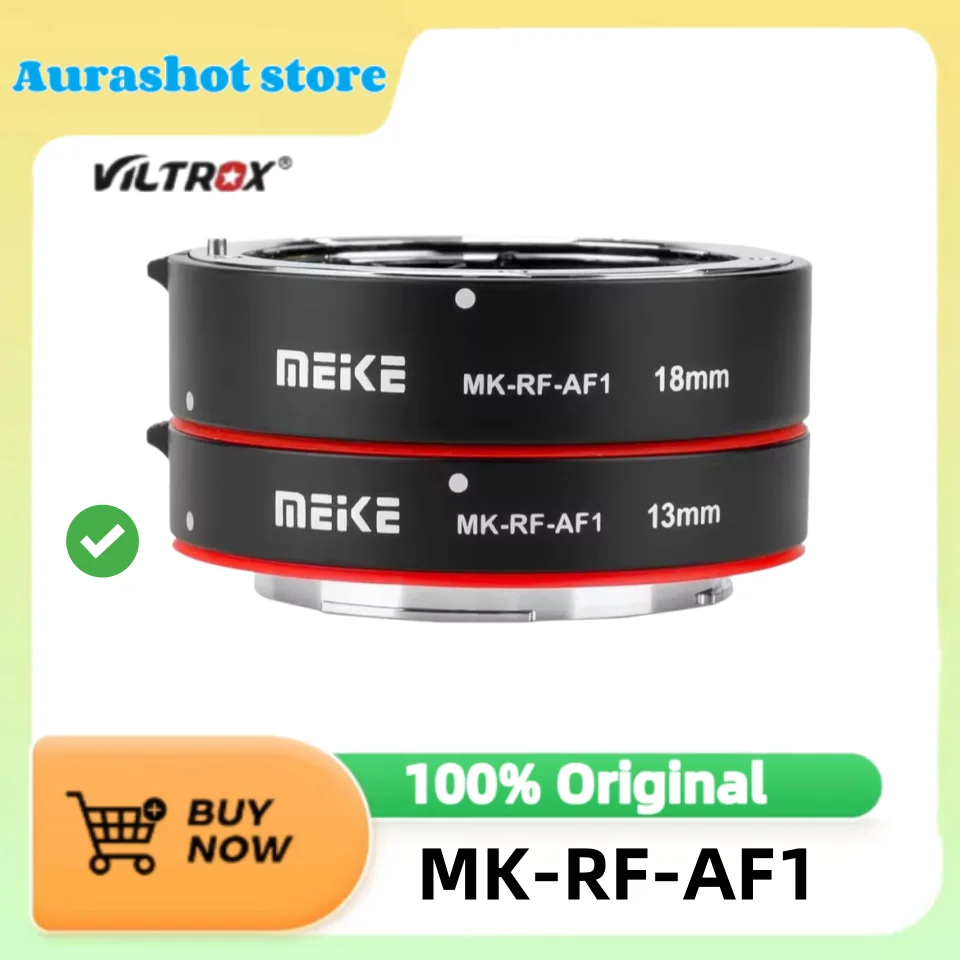 Meike MK-RF-AF1 Metal Auto Focus Macro Extension Tube Ring for Canon RF EOS R RP R5 R6 R7 R8 R10 R50 R5C R6 Mark II R100 Camera