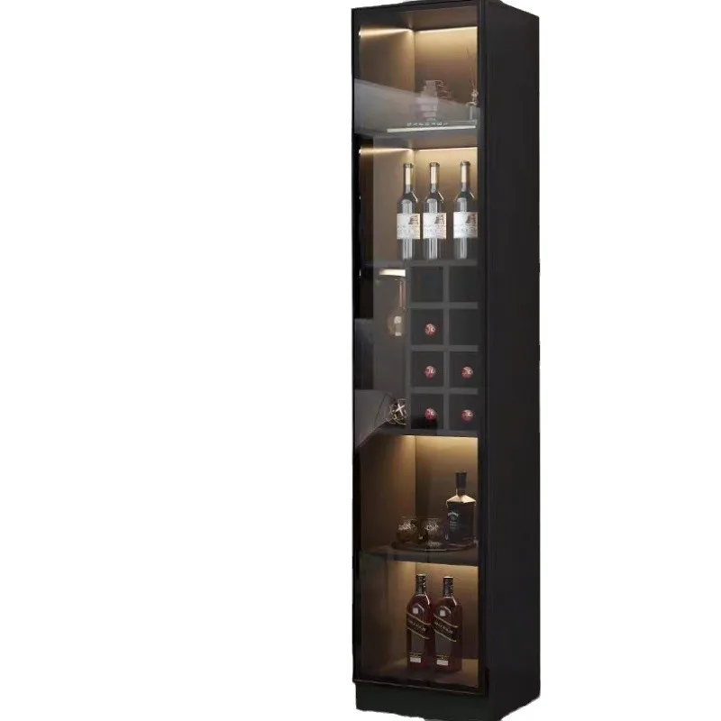 

Light luxury, wine cabinet, modern, simple, against the wall, living room, glass door, display cabinet