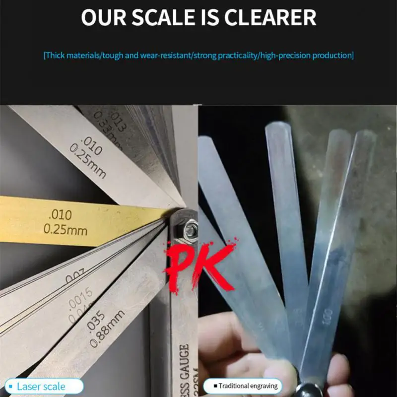 Imagem -05 - Precisão Métrica Feeler Gauge Espessura Gages Gap Filler Feeler Gauges Carpintaria Ferramenta de Medição 040 88 32 20 17 Lâminas Alta