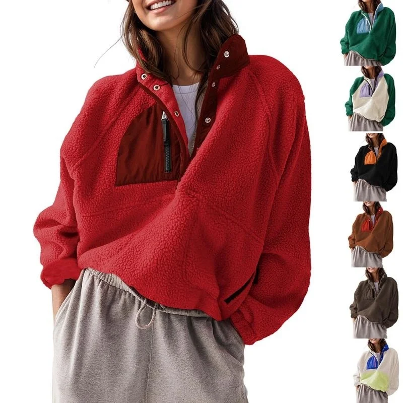 

Stand Collar Face Jacket Women's Spring Fashion Outerwear Comfortable Fit Casual Style No Hood Material 100% Other
