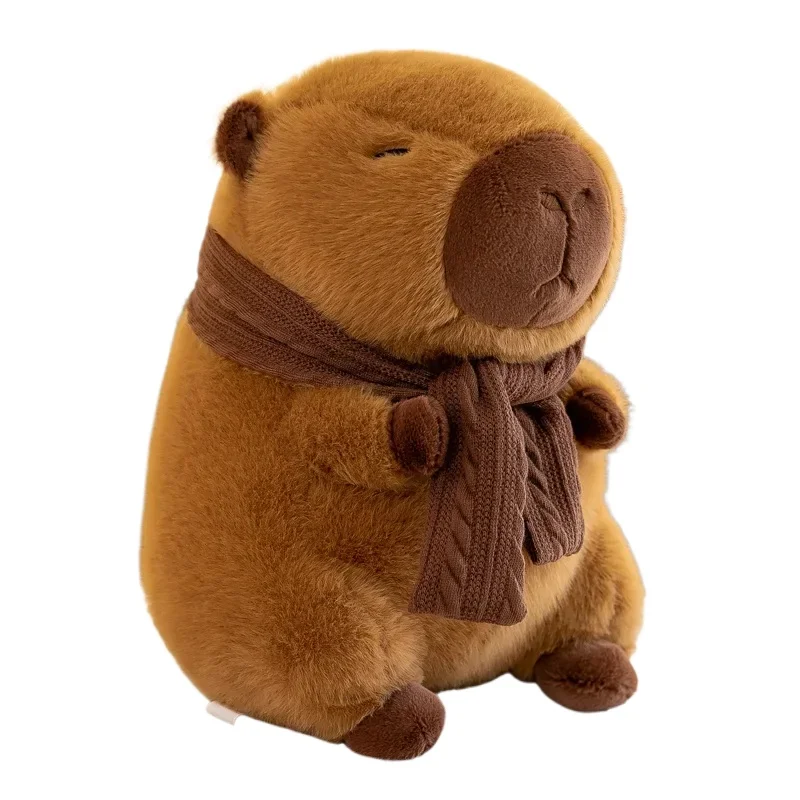 

25-35CM Hot Plush Stuffed Doll Cute Scarf Pufferfish Plush Kawaii Animal Toy Children's Birthday Gift Capybara Doll Kids Toys