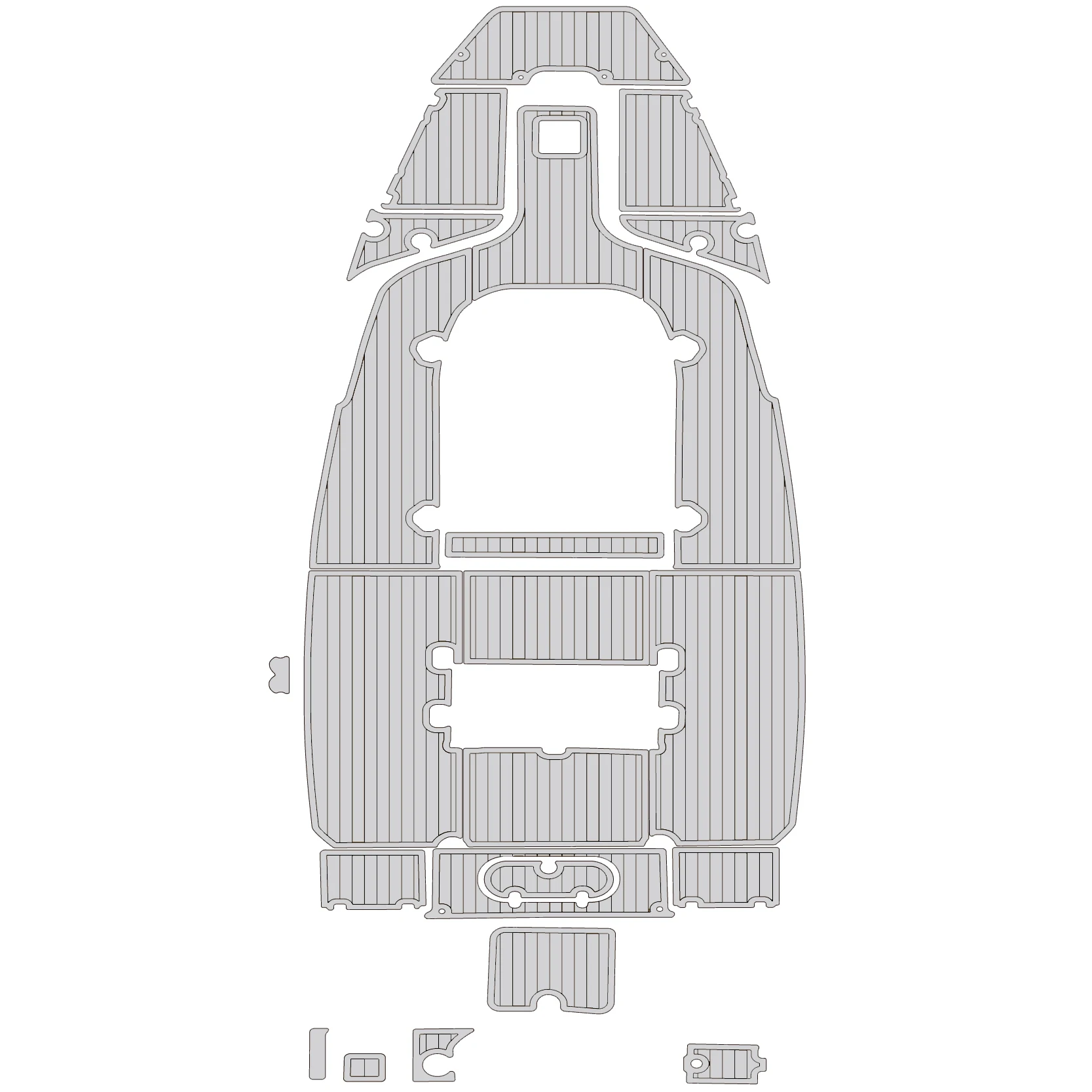 2023-2024 キーウェスト 219 FS クルーザー スイミングプラットフォーム コックピットマット EVA チーク風 デッキマット クルーズデッキ 防水フロアマット 自己粘着