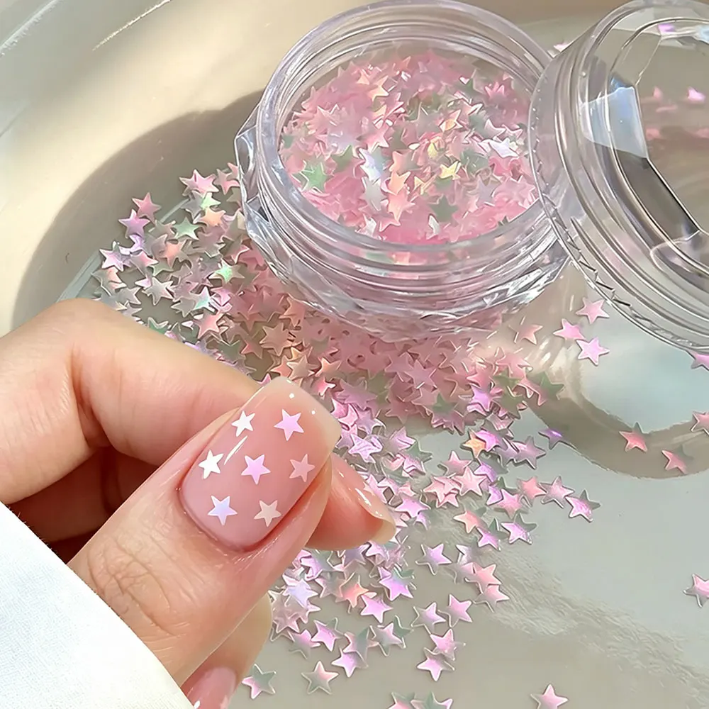 6er-Set Holografische Rote Ahornblätter Nagelglitzer Pailletten Glänzende Mischung Laser Gold Sechseckige Nagelflocken 3D Ahornblatt Nageldekorationen