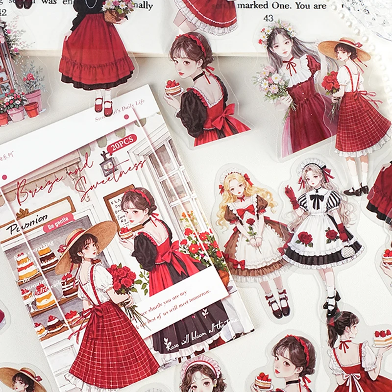 Mr. papel 60 pçs/saco brisa e doce série pet adesivo à prova dwaterproof água pacote coisas bonito adesivos diy manual molduras de fotos álbuns