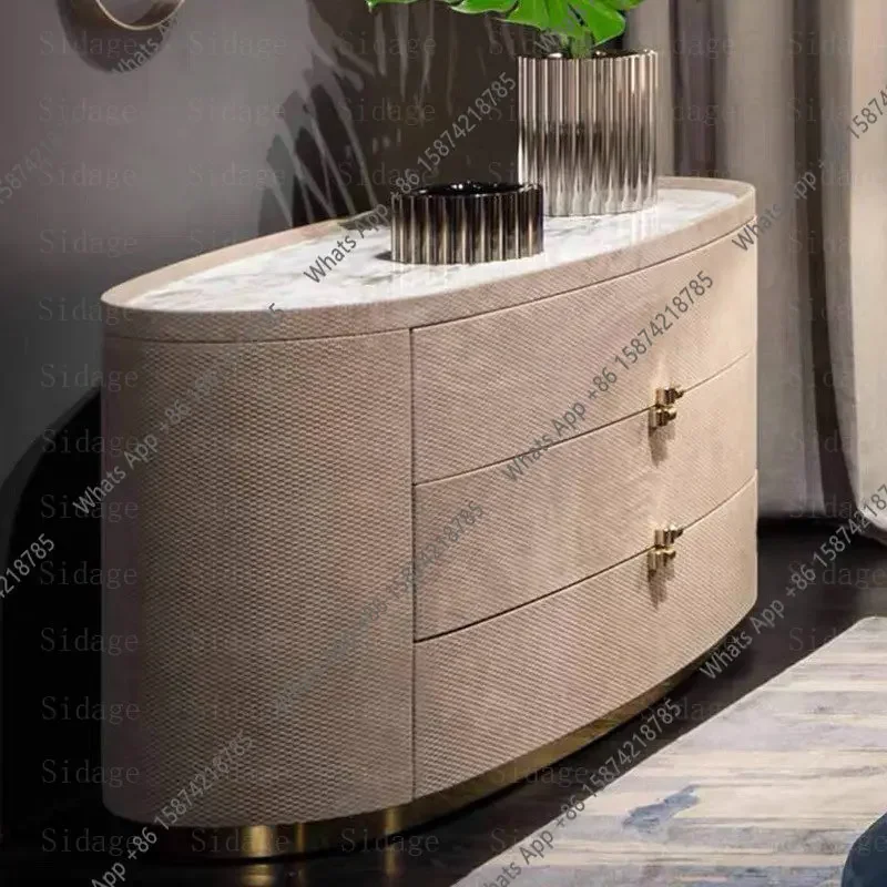 Light Luxury Modern Simple Chest Cabinet Bedroom Storage Side Cabinet Villa Sample Designer X