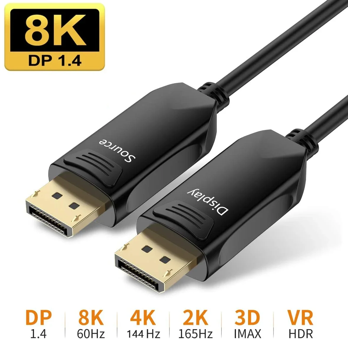 

Оптоволоконный кабель 8K Displayport 8K при 60 Гц 4K при 144 Гц DP1.4 Волоконно-оптический кабель 5 м 10 м 20 м 30 м HDR 32 Гбит/с для ТВ-проектора Компьютер Ноутбук