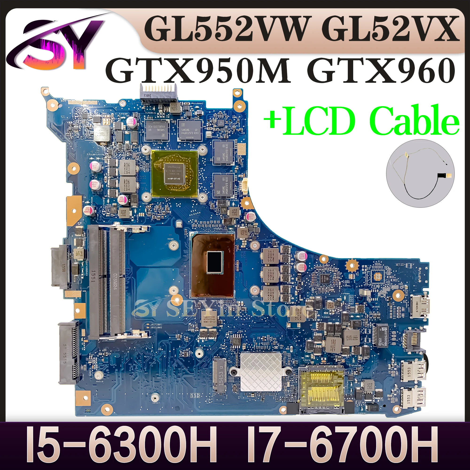 GL552VW Mainboard For ASUS ROG GL552V ZX50V FX-PRO GL552VX GL552VXK GL552VL Laptop Motherboard I7-6700HQ I7-7700HQ GTX950M