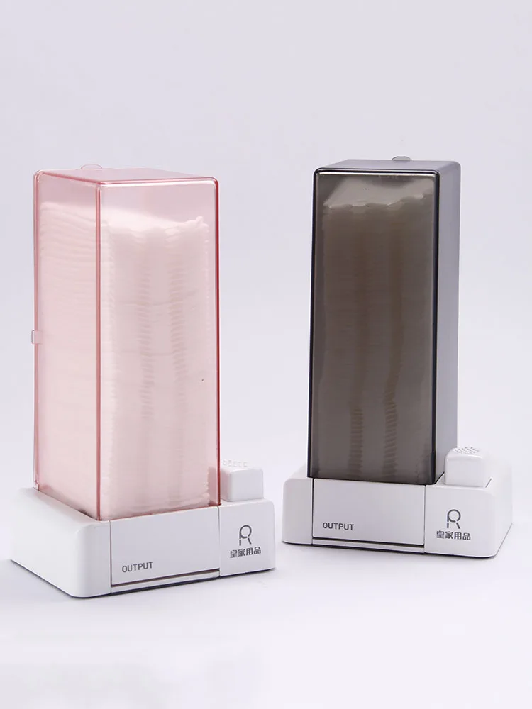 Automatic Cotton Pad Dispenser Closed Design Cotton Pad Holder Dustproof for Vanity Storage & Organizer for Lint Free Nail Wipes