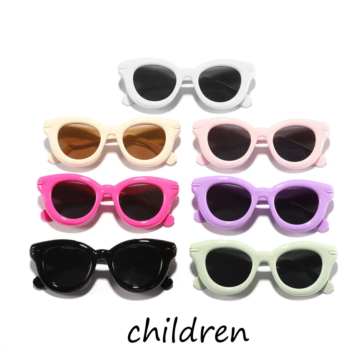 2025 New Bubble Round Frame Candy Color Sunglasses for Children, Parent Child Version, Baby Sunglasses, Personalized Children's