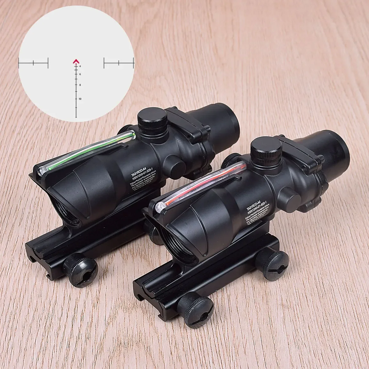 Imagem -03 - Trijicon-ag Fibra Óptica Tactical Rifle Scope Chevron Caça Ar15 Hk416 4x32