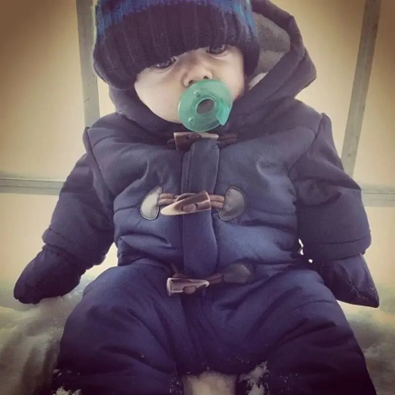Lrcoml Halten Dicke warme Säuglingsbabyspielanzug Winterkleidung Neugeborenes Baby Junge Mädchen Strampler Overall Mit Kapuze Kind Oberbekleidung Für 0-24M – Detail 4