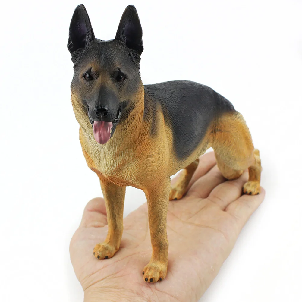 Shepherd Miniature Animal Figurine German Shepherd Puppy Realistic Domesticated Animal Replica Hand Painted Standing Dogs Model