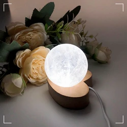 Heart Shape LED Crystal Sphere Stand Night Light Wooden Bracket Crystal Ball Base Sphere Holder Night Lamp Stand Room Home Decor