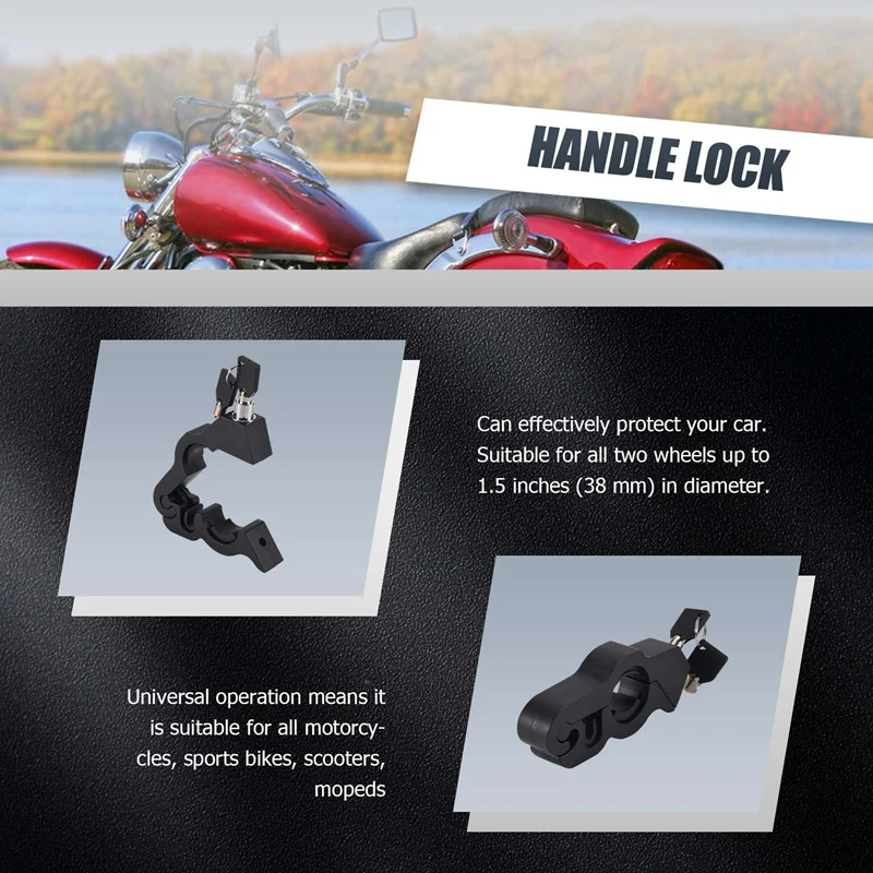 Motorcycle Lock-A Grip / Throttle / Brake / Handlebar Lock To Secure Your Bike, Scooter, Moped Or ATV In Under 5 Seconds