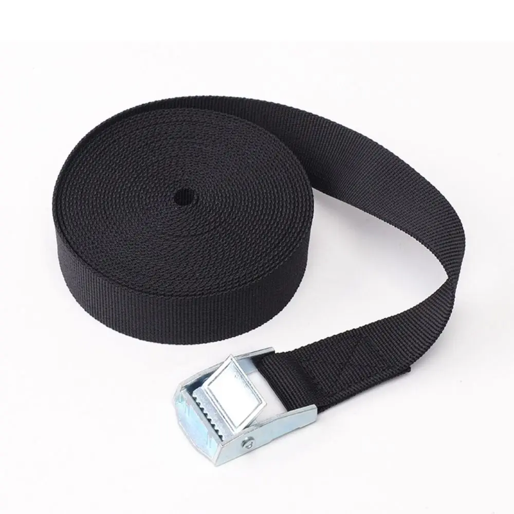 Black Tie Down Straps 1/2/3 Meters*25mm Adjustable Luggage Straps Strong Ratchet Belt Metal Buckle Cargo Lashing Straps