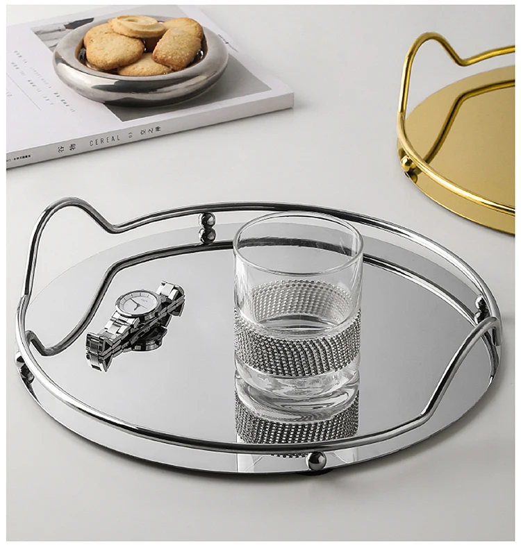 

Modern Metal Fruit Tray Decorative Simple Perfume Organizer Plate Elegant Home Serving Dishes Bathroom Trays Storage Ornaments