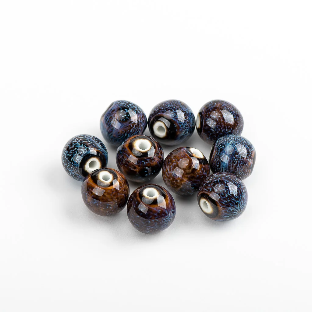 18# 10pcs Big Colorful Ceramic Beads  DIY Big Size Bead 18mm Wholesale #A126A