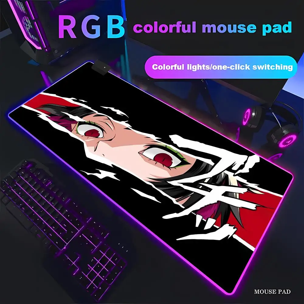 

Japanese Mause Pad Anime Laptop Office Deskmat Gaming Keyboard Black RGB Mousepad Gamer 900x400 Playmats Desktop Computers Mouse