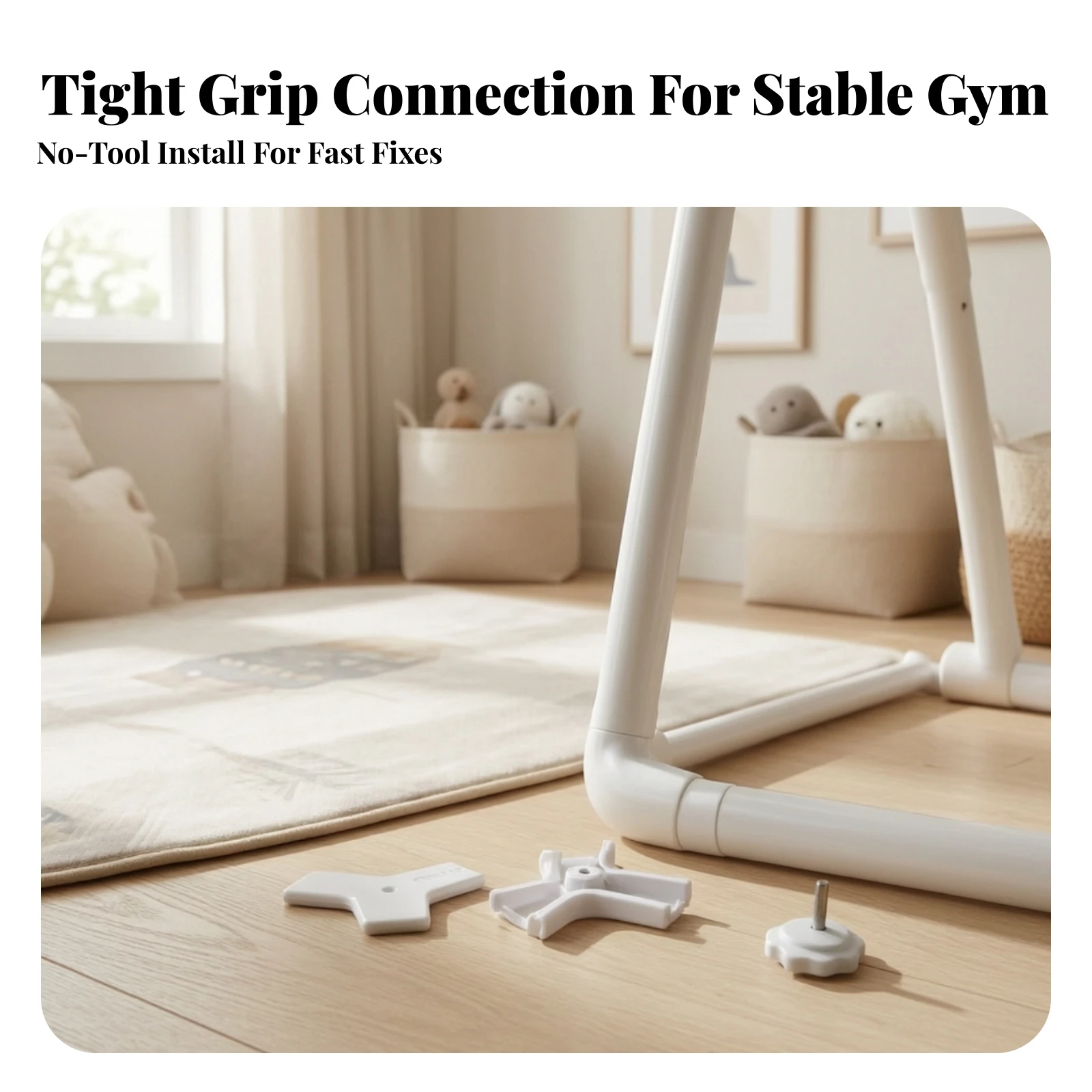 Top-Frame Connector Compatible Three-Way Joint with Screw Top Joint Sturdy Mounting Component Resistance to Deformation