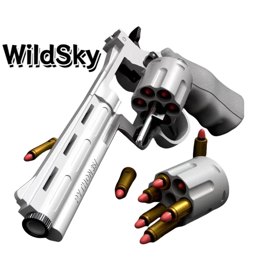 WildSky ZP5 Revolver Pistol Launcher Safe Soft Bullet Toy Gun Weapon Model Airsoft Pneumatic Shotgun Pistola Kid Christmas Gift