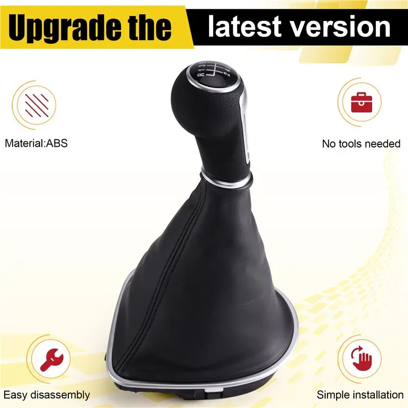 NEW HOT in Stock-Car 6 Speed Gear Shift Knob With Boot Cover Shifter Lever Stick For Seat Leon II Toledo III Altea XL 2005-2012 - view 6