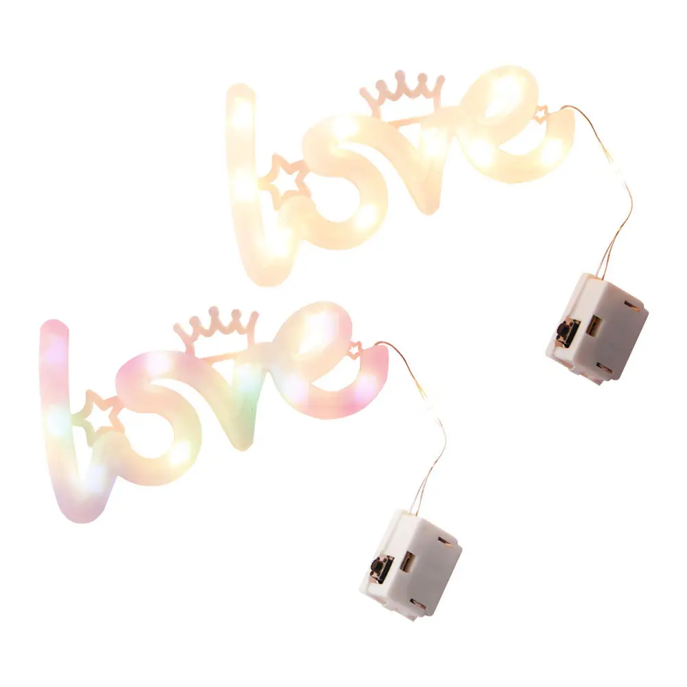 

2Pcs Creative Night Light Lamp Love Style Decoration for Living Room Bedroom Study Kitchen Table Adornment Soft Illumination