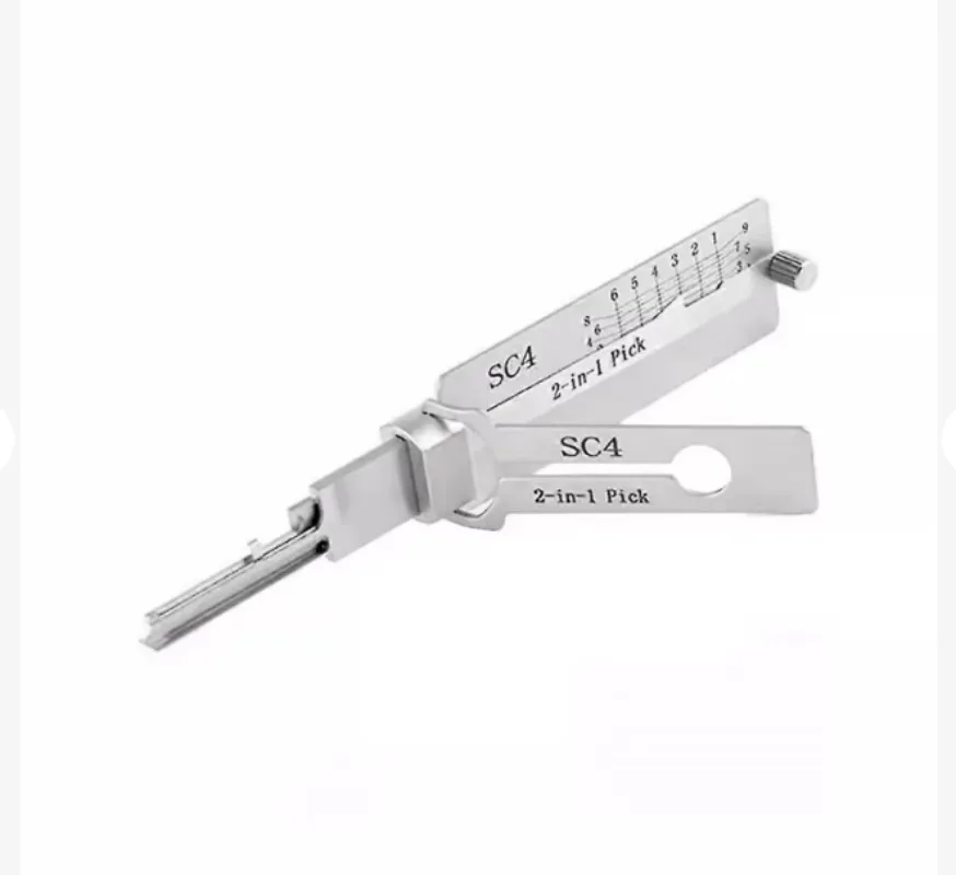 New SC4 2-in-1 + Practice Lock, Locksmith Tool! 2-in-1 Design, with Scale Line, Can Be Used for Unlocking Maintenance  Practice