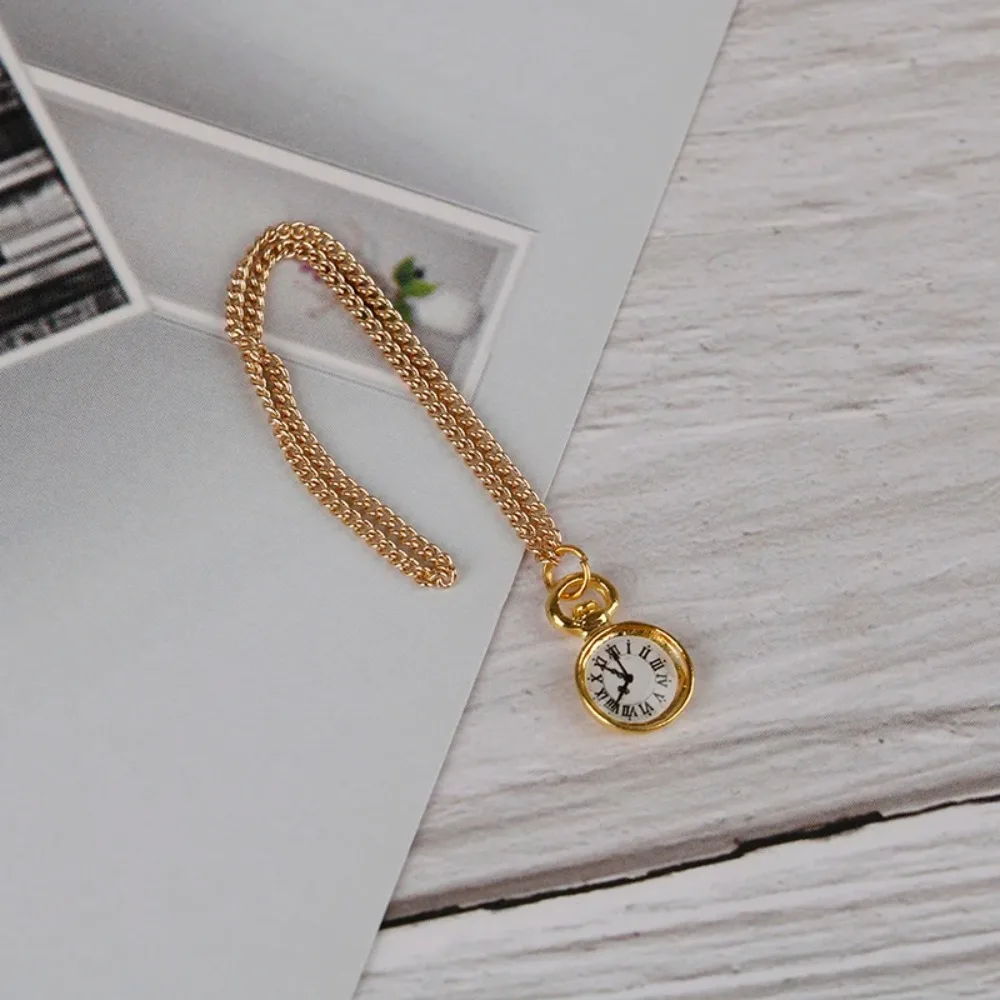 Necklace Watch Dollhouse Simulation Pocket Watch Ob11 Accessories Vintage Mini Doll Necklace Pocket Watch Simulation Toy Alloy