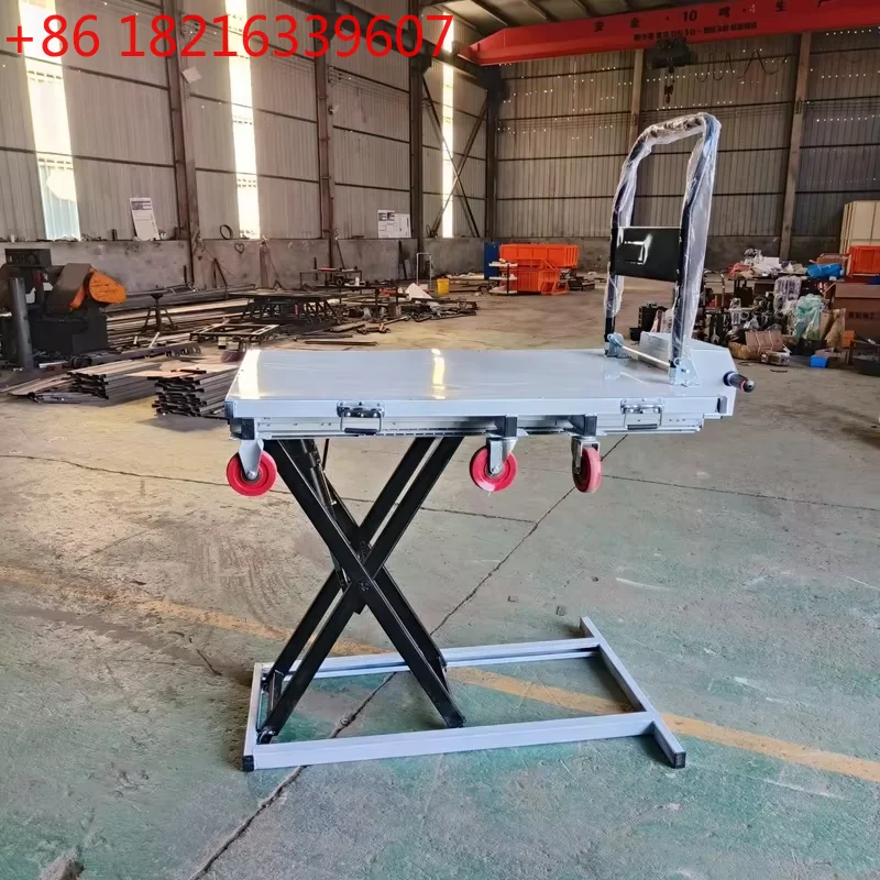 TAO Mobile Electric Forklift Stacker Four-wheel Hydraulic Forklift Portable Truck Handling Scissor Fork Mobile Flatbed Truck