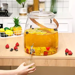 Beverage Dispenser Container with Spigot and Handle Leakproof Iced Juice Lemonade Drink Dispensers for Parties