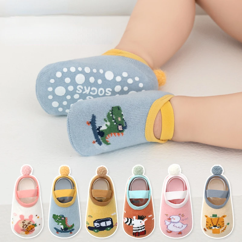 Newborn Baby Floor Sock Shoes Soft Prewalker Cotton Infant Girl Spring Autumn Rubber Anti-skip First Walker Children Socks 1-3Y