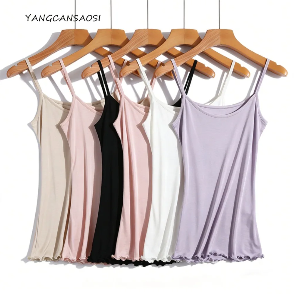 

2026 Spring and Summer New Women's Natural Mulberry Silk Knitted Camisole Sleeveless Vest Casual Loose Inner Bottom Shirt