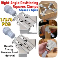 1/2/4 Pcs 90 Degree Positioning Squares Right Angle Clamps Stainless Steel 90-Degree Fixing Clamp Woodworking Tool for Cabinets