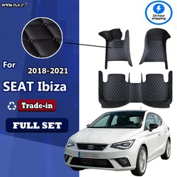 Custom Automotive Car Floor Mats For SEAT Ibiza 2018 2019 2020 2021 Auto Luxury Leather Men Women Car Mats Full Coverage