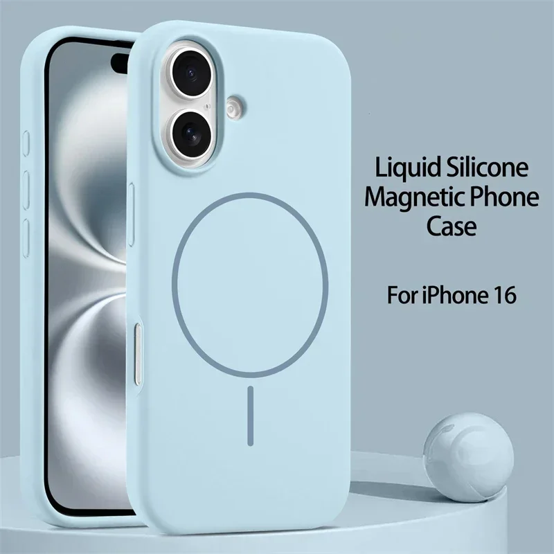 Luxury Original Liquid Silicone For Magsafe Case For iPhone 17 16 15 14 13 12 11 Pro Max Magnetic Wireless Charging Soft Cover